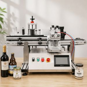 Automatic Benchtop Printing Bottle Sticker Machine 10-100pcs/Min Custom