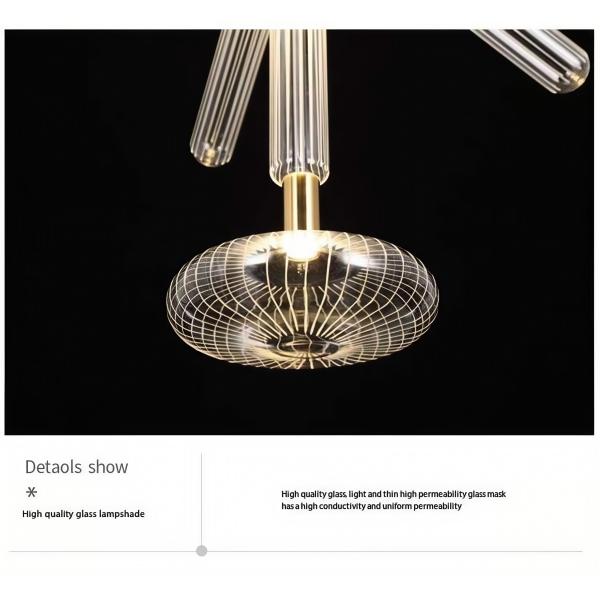 Custom Large LED Chandelier Lamp Vintage Style Iron Metal Pendants Glass Residential Hotel Lobby Decor Hanging Installation Bulb