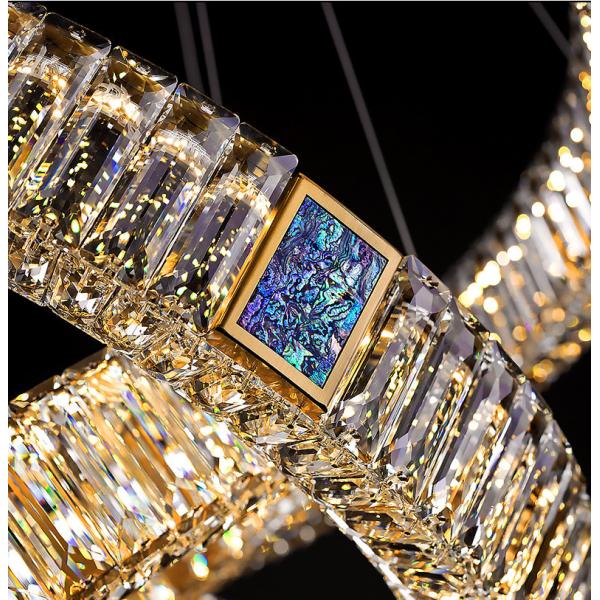 OEM moderno de deslumbramiento del LED Crystal Ring Chandelier Double Ring para la sala de estar
