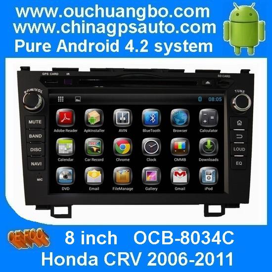 Ouchuangbo Car DVD Head Unit 3G Wifi Radio Player for Honda CRV 2006-2011 Pure Android 4.2 System OCB-8034C