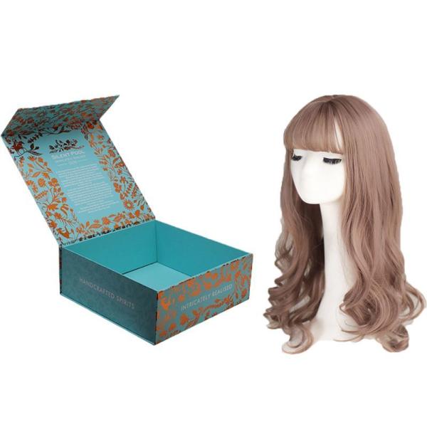 Customized Magnetic Gift Box Cardboard Paper Wig Hair Extension Folding Packaging Box