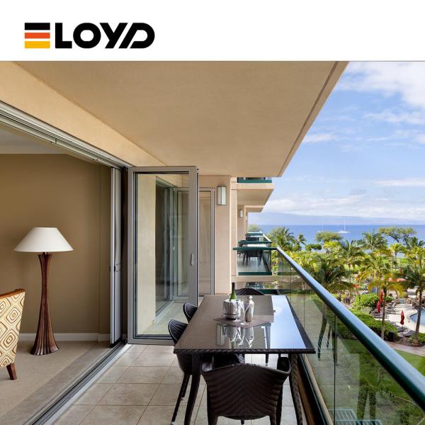 Lowes Glass Front Alumínio Bifold Doors Exterior Deslizante Com fechaduras