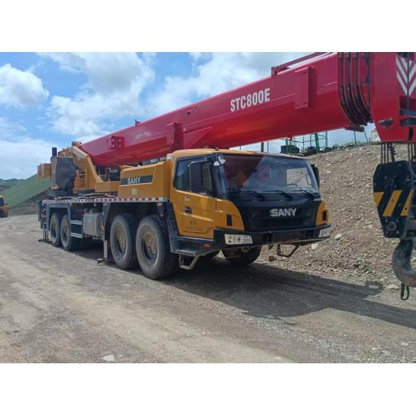 2023 Sany Used Crane STC800E5 Main Boom 66m Jib 18.5m Counterweight 16t Running Time 2793h Mileage 11,311km Very Good Working Condition