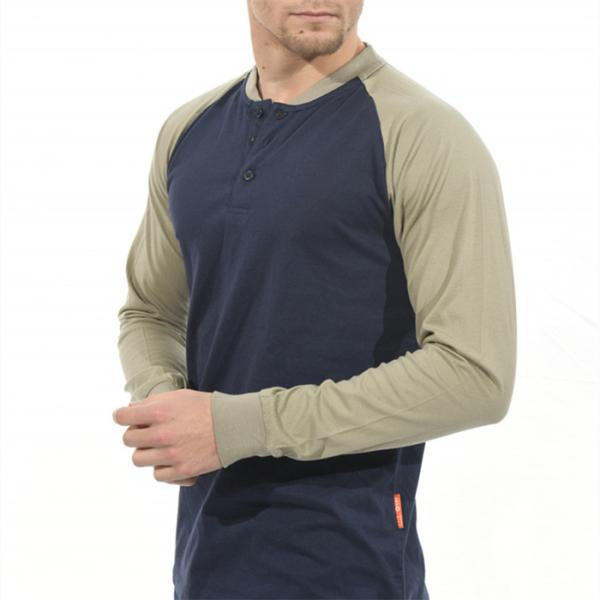 Огнеупорная длинная рубашка CFR 7oz рукава CAT2 для людей работая военно-морской флот хаки