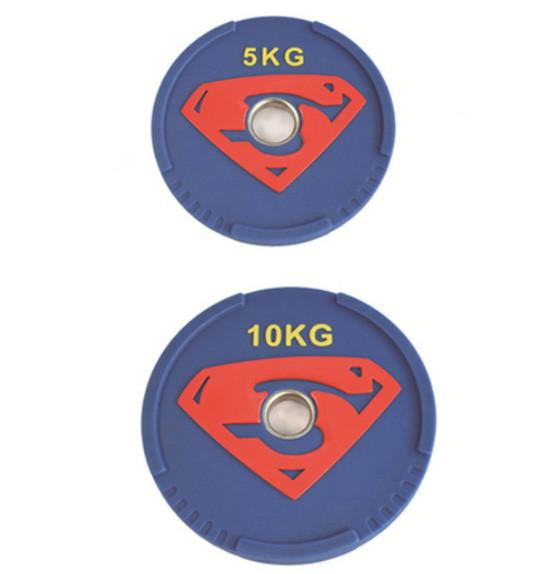 Superman Competitive Barbell Pieces , Combination Barbell Pieces Gym PU Coated Barbell Pieces