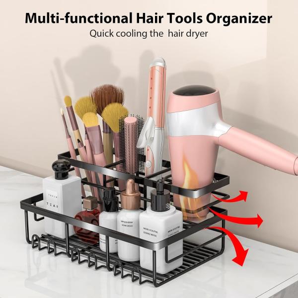 Organizador de ferramentas de cabelo moderno Organização conveniente com várias opções de instalação