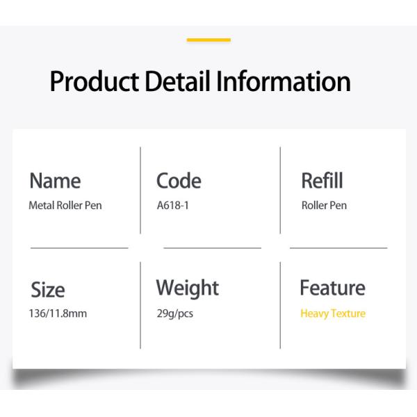 High End Metal Smooth Writing Roller Pen With White Rose Gold Comfortable Holder