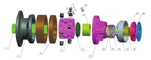 Poclain MS125 Hydraulic Radial Motors Parts/Replacement parts/Repair kits Made in China