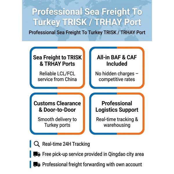 Professional Sea Freight To Turkey TRISK / TRHAY Port All-in Rate With BAF / CAF Additional Charges Included