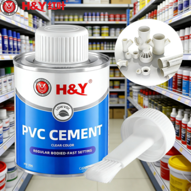 Fast Setting Plastic Pipe Glue Solvent Cement Solvent PVC Adhesive Clear Grey