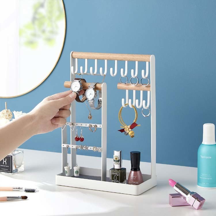 Exhibition Metal Earring Display Rack for Customized Wooden Ornaments and Watch Stands
