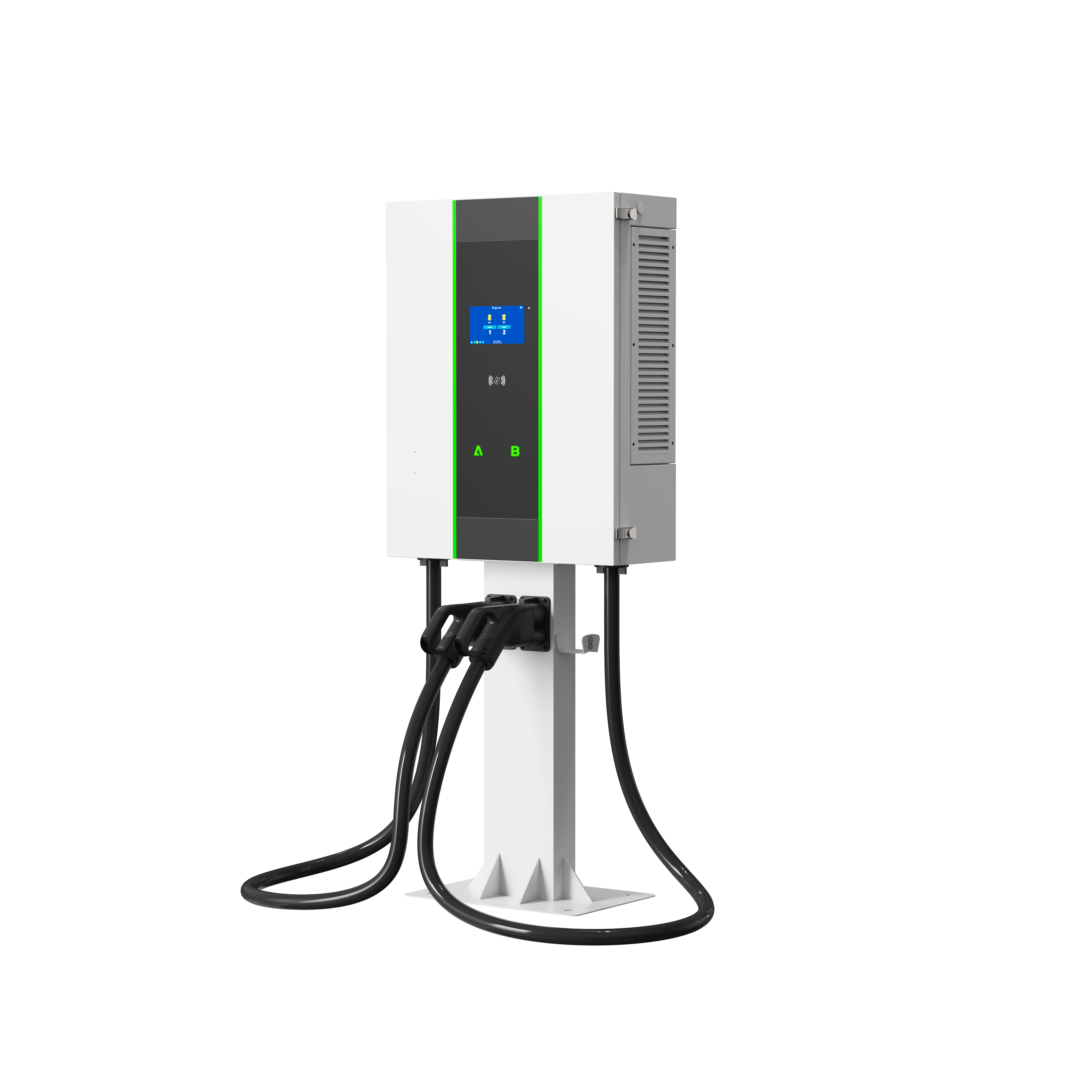 40kW 380V Multiple Languages DC Fast EV Charging Station Dual Gun CCS1 CCS2 GB/T CHAdeMO OCPP Commercial Charger