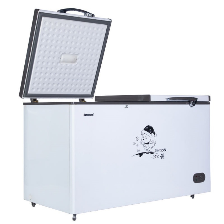 Household Deep Fridge Freezer Mechanical Temperature Control Chest Freezer Double Door 383L