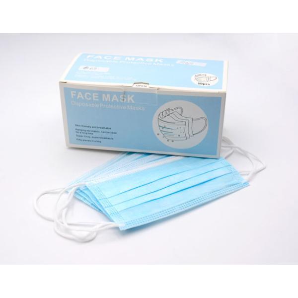 Blue Color 3 Ply Face Mask Disposable Non Sterile Anti Virus Biodegradable