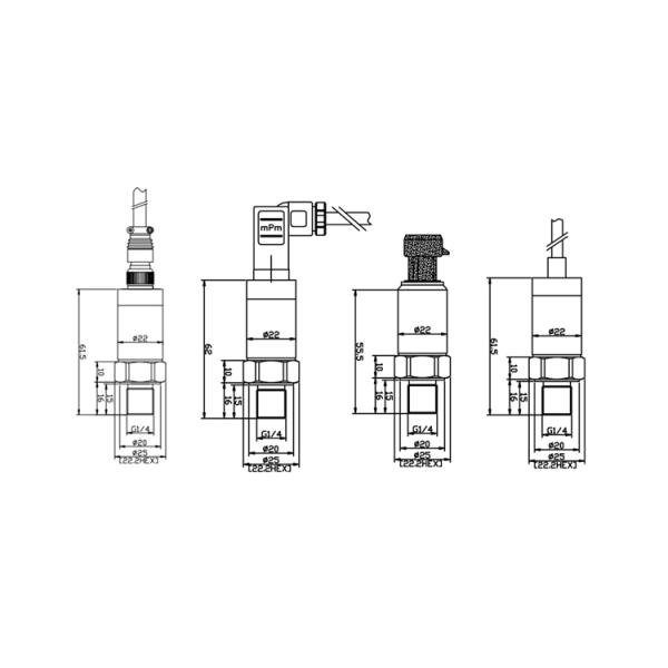 Stainless Steel IP65 20Mpa Ceramic Pressure Sensor For Compressor