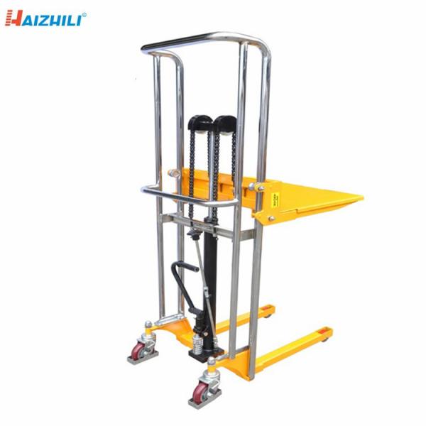 Flat Plate Type Manual Forklift Stacker , Warehouse Lifting Equipment
