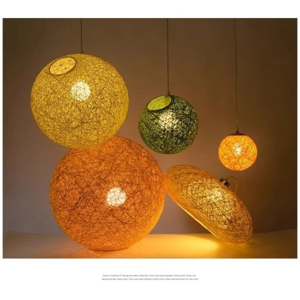 Loft Hanging Lamp Living Room Home Decoration Nordic Rattan Weaving Spherical Pendant light(WH-WP-145)