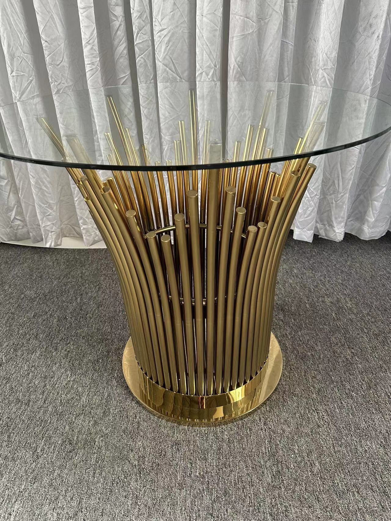 WENDING Gold Radial Fountain Tube-Bundle Round Cake & Signing Table – Wheat