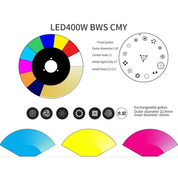 400W BSW LED Moving Head Light With Linear CMY CTO Color Mixing System