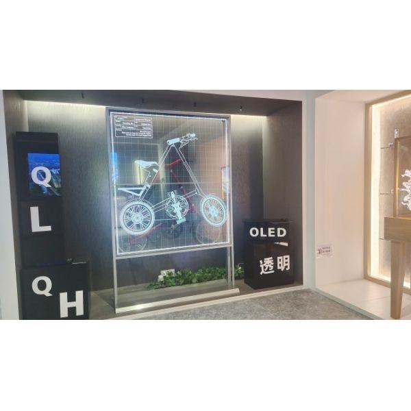 55 Inch 4K High Brightness Self-Luminous Transparent OLED Display for Premium Commercial Applications