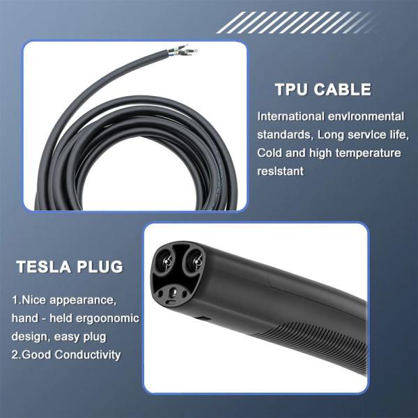 Olink 16A 32A 48A 80A Tesla EV Cable NACS Plug Tesla Connector for Level 2 Charger or Charging Station 5m Cord