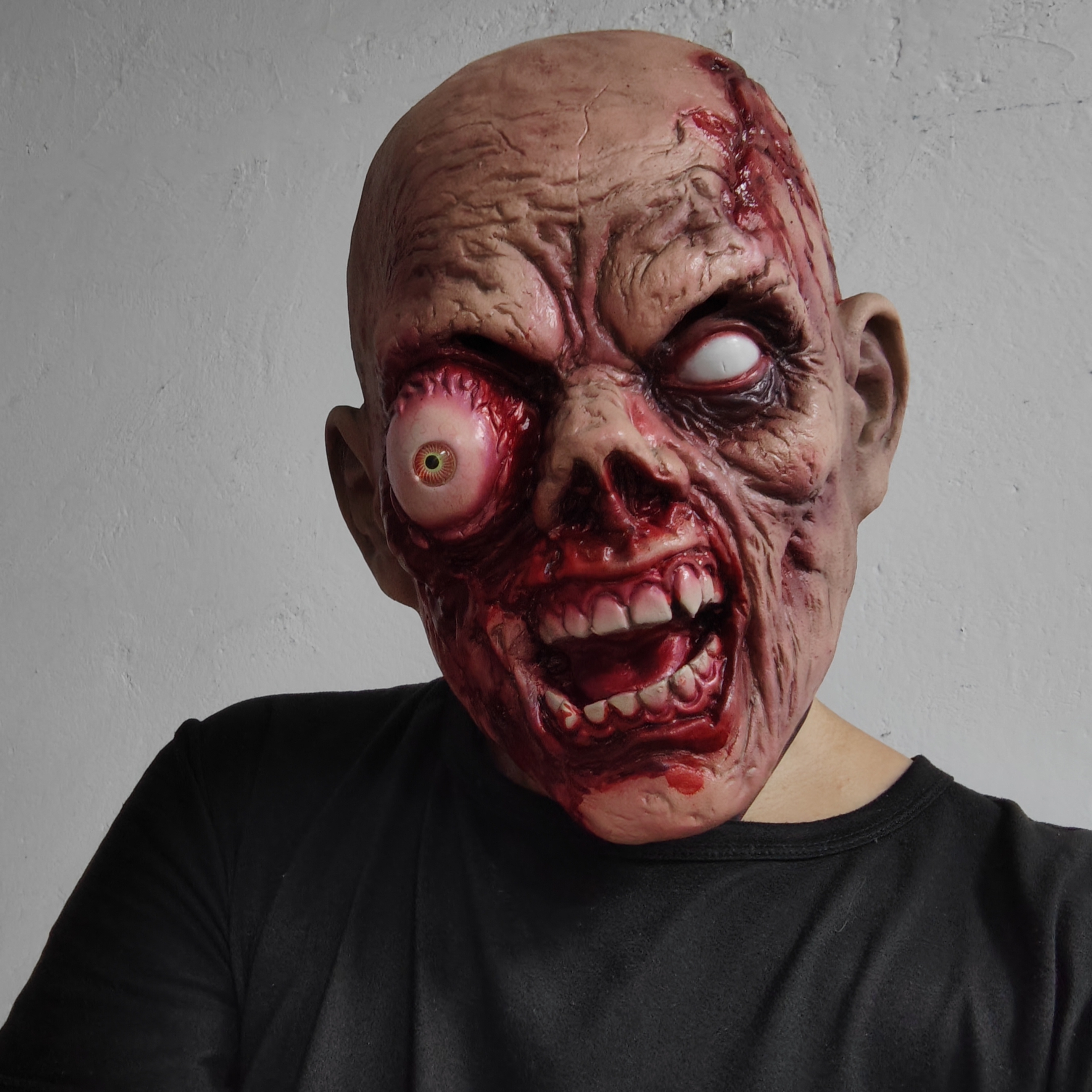 Realistic Skull Latex Mask, Scary Alien Monster Full Face Mask for Adults, Halloween Horror Costume Mask, Creepy Zombie Cosplay Mask for Party, Haunted House, Stage Performance