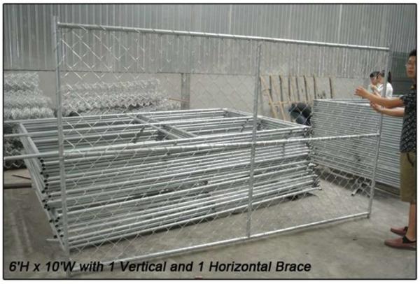 chain link temporary construction fence panels 6FT X 10F Mesh 2 3/8  x 2 3/8 ( 60mm x 60mm ) x 12 gauge wire