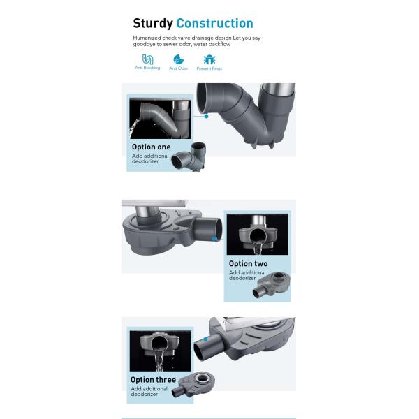 Square Shower Floor Drain Brushed 304 Stainless Steel Material