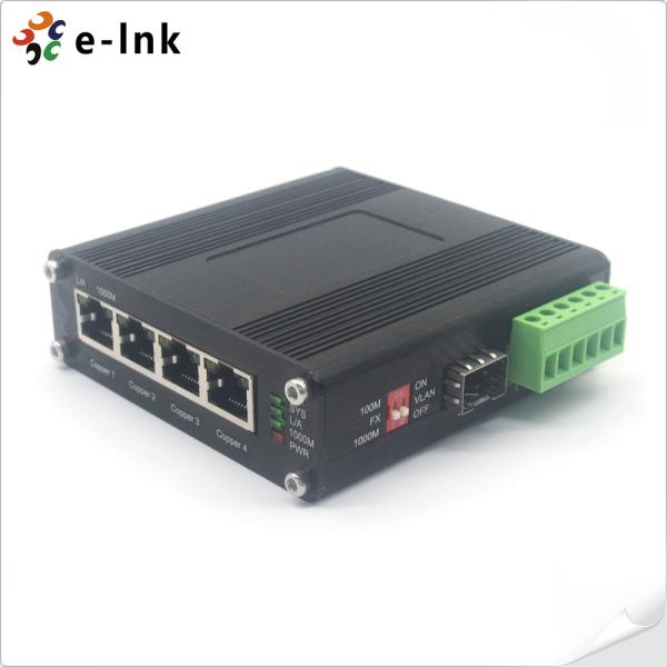 Industrial 4-port 10/100/1000Base-T + 1-port 100/1000Base-X SFP Ethernet Switch with 110~230VAC Input