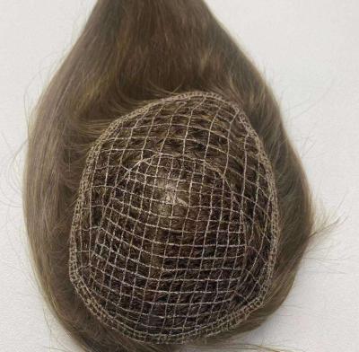 High Quality Natural Long Brown Integration Fishnet Base Virgin Multi Parting Hand Tied Human Hair Topper For Woman