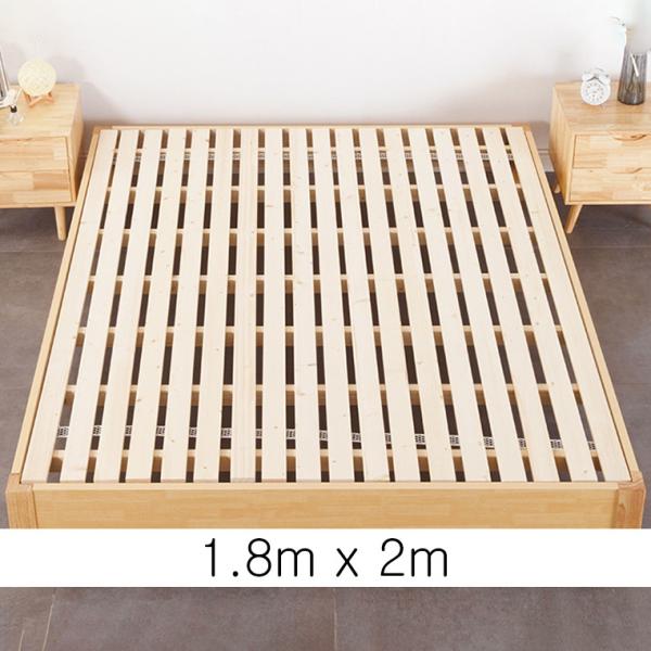 Bedroom Furniture Solid Wood Bed Beech Frame Sleeper with Storage Space for Double in Guest Room en Platform