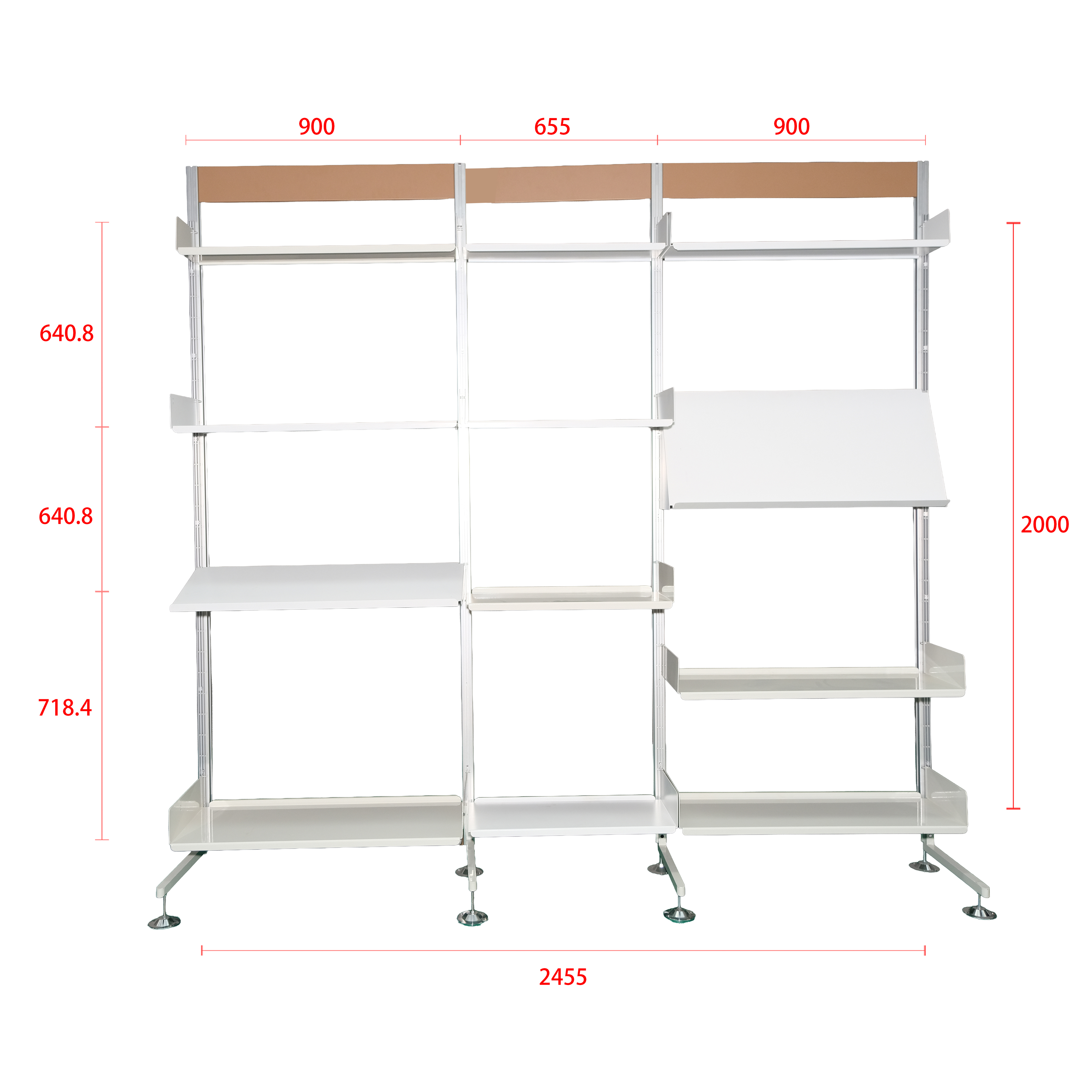 Flexible Detachable Metal Magnetic Height Adjustable Standing Storage Rack for Bookshelves