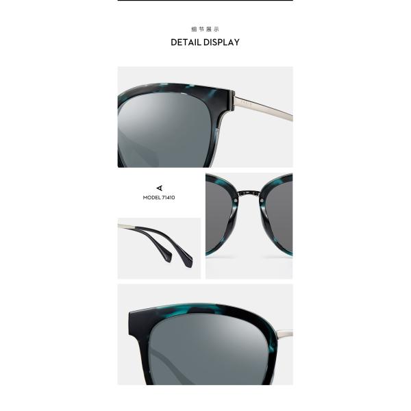 Square Metal Frame Sunglasses TAC Grey Rose Gold Grey Lens PEI Metal Mixture Eyeglass