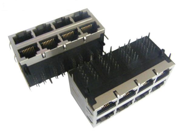 Base-TX da conexão MAGJACK 8PORT 10/100 de J20-0235NL, ponto de entrada de AutoMDIX, POE+