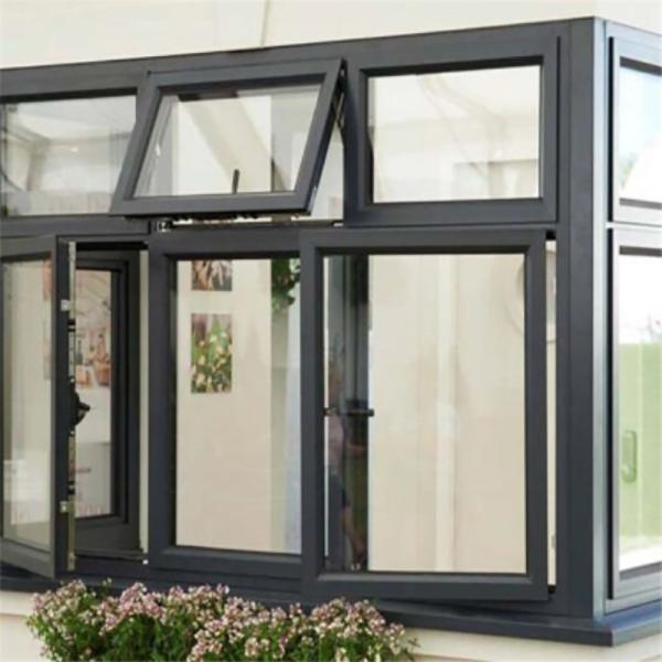 Black Aluminum Windproof Windows House Awning Windows With 8-Way Seal