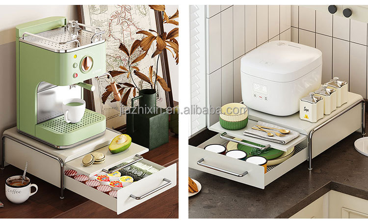 New 2 Tier Coffee Machine Capsule Holder with Pull-out Board  Nespresso Pod Storage Box Tea Bag Plate Rack Mug Organizer Drawer
