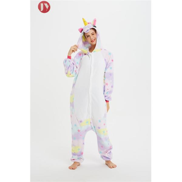 Women rainbow star fluffy Flannel Pijamas Animal Onesie kigurumi For Wholesale