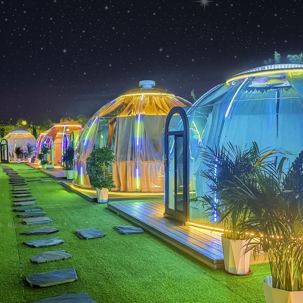 PC Steel Structure Bubble Geodesic Moveable Dome Tent  Green House Outdoor Glamping Environmentally Friendly