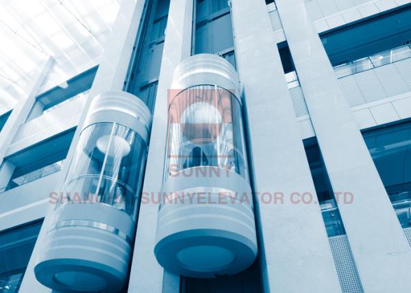 1600kg Full Glass Sightseeing Elevator Lift For Shopping Mall