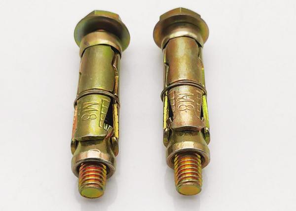 3pcs Heavy Duty M6*60 Fixing Sleeve Anchor Bolts Yellow Zinc Plated Carbon Steel