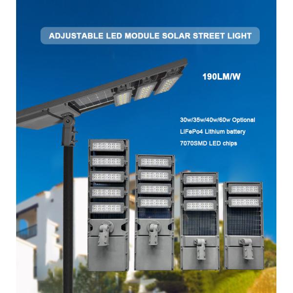7070SMD Chips 36pcs All In One Solar Street Lights 30w/35w/40w/60w Power Options