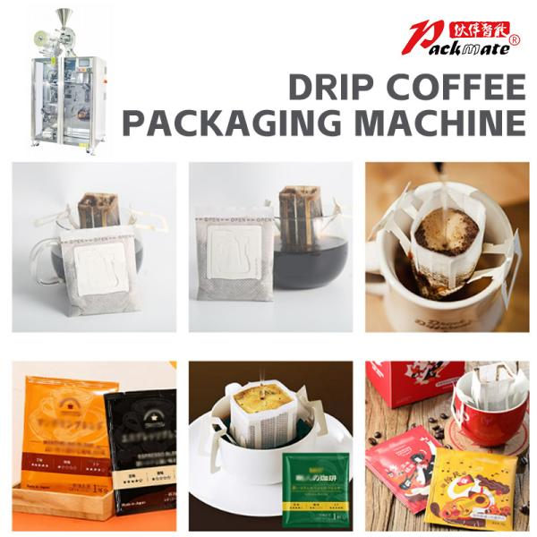 Automatic Drip Sachet Coffee Packaging Machine Counting Function For Hanging Ear Coffee Bag Wrapping Labeling Food Grade Pouch