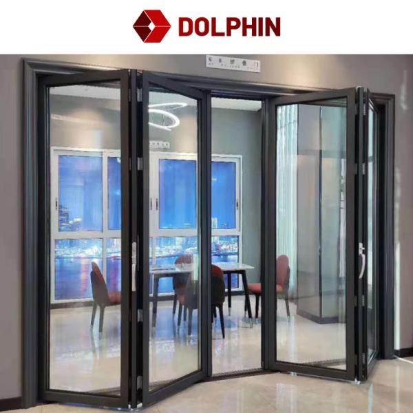 Patio Waterproof Aluminum Folding Windows Exterior Foldable Windows For Apartment