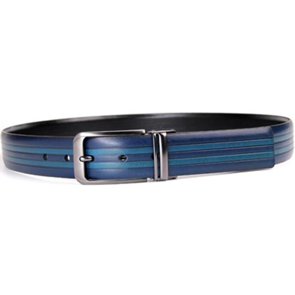 Fashionable Embossed Leather Belt With Double Color Width 3.3cm