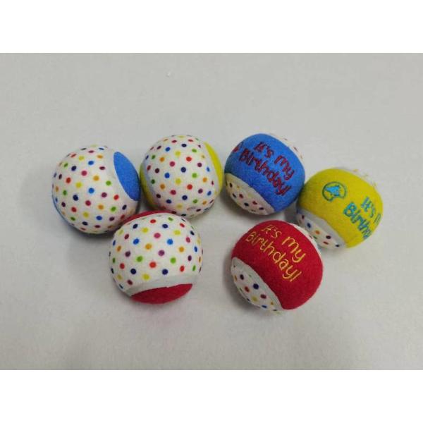 Dog Toy Naughty Nice Holiday Themed Tennis Balls Red Green 2.5
