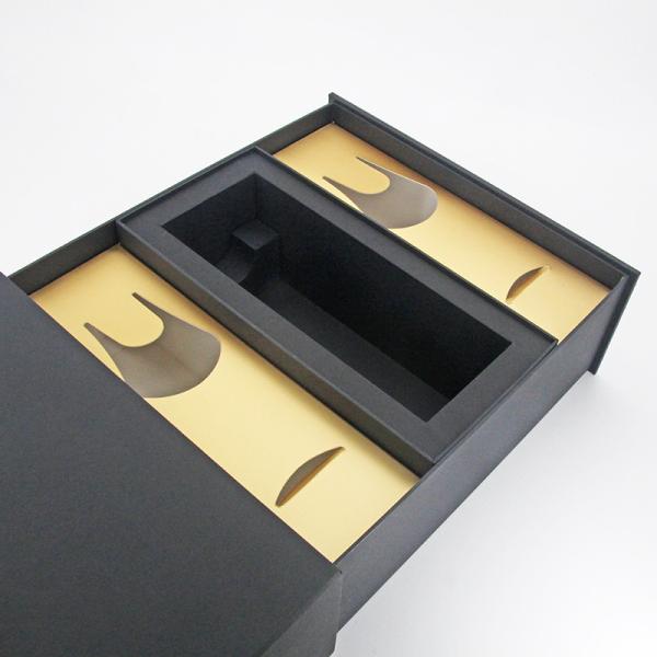 Rigid Cardboard Liquor Packaging Luxury Paper Gift Box For Wine And Wine Glass