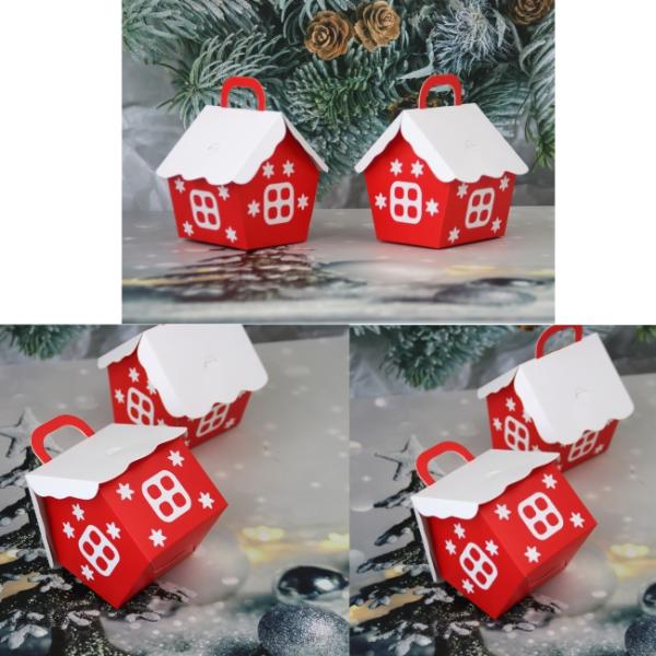 Подарочная коробка 8*6*10cm 15g дома пищевых контейнеров таможни рождества снега бумажная