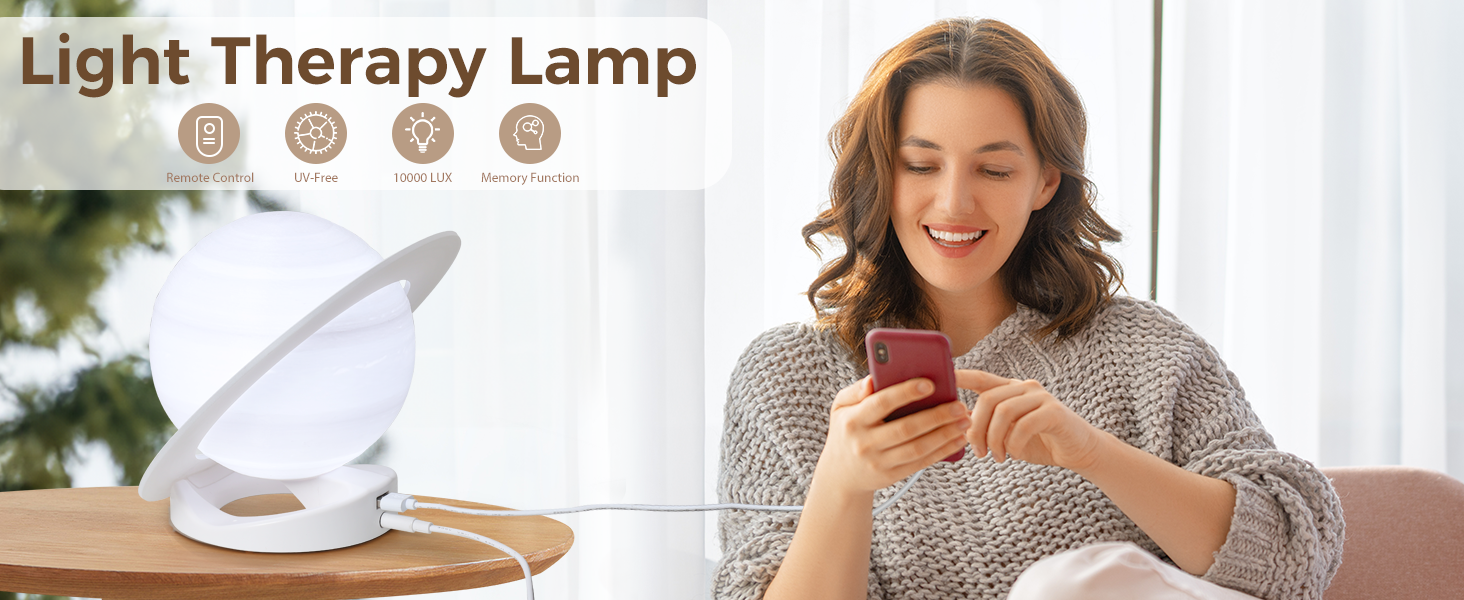 UV Free 10000 Lux Therapy Lamp 2700K 4000K 6000K Light Therapy Lamp With Timer