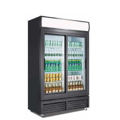 2023 2 Doors Glass Door Drinking Chiller Beverage Freezer Chiller Beverage Refrigerator