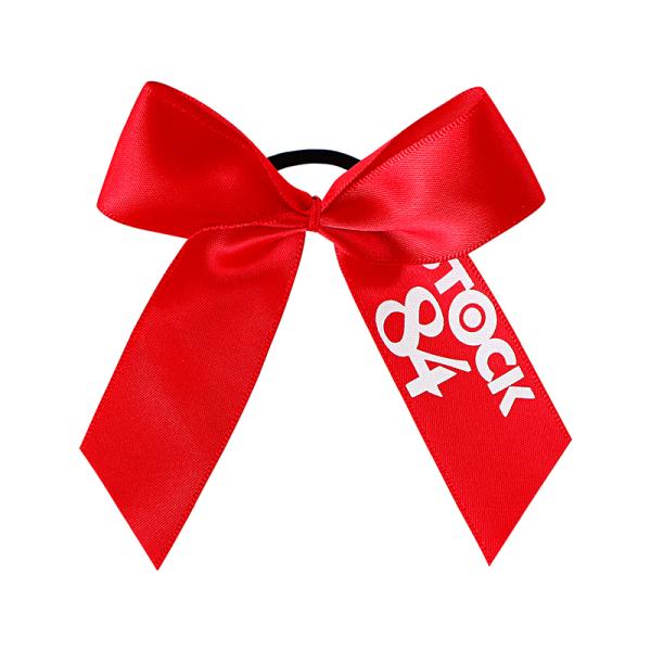 Red MSD Ribbon Handmade Blue Satin Ribbon Bow With Elastic Ribbon And Bells Support Custom Logo